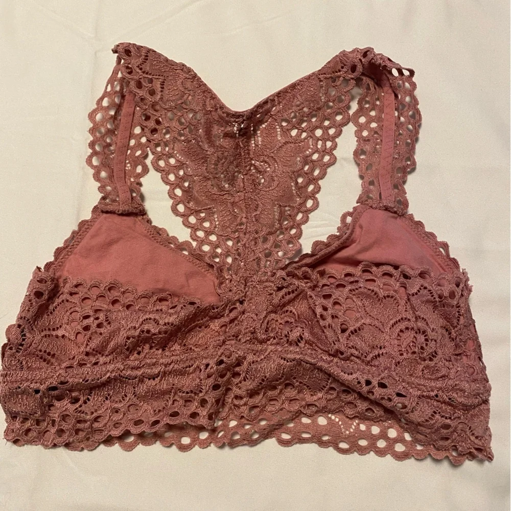💚 Aerie | Lace Bralette Sports Bra - Small - Dusty Rose - Picture 3 of 6
